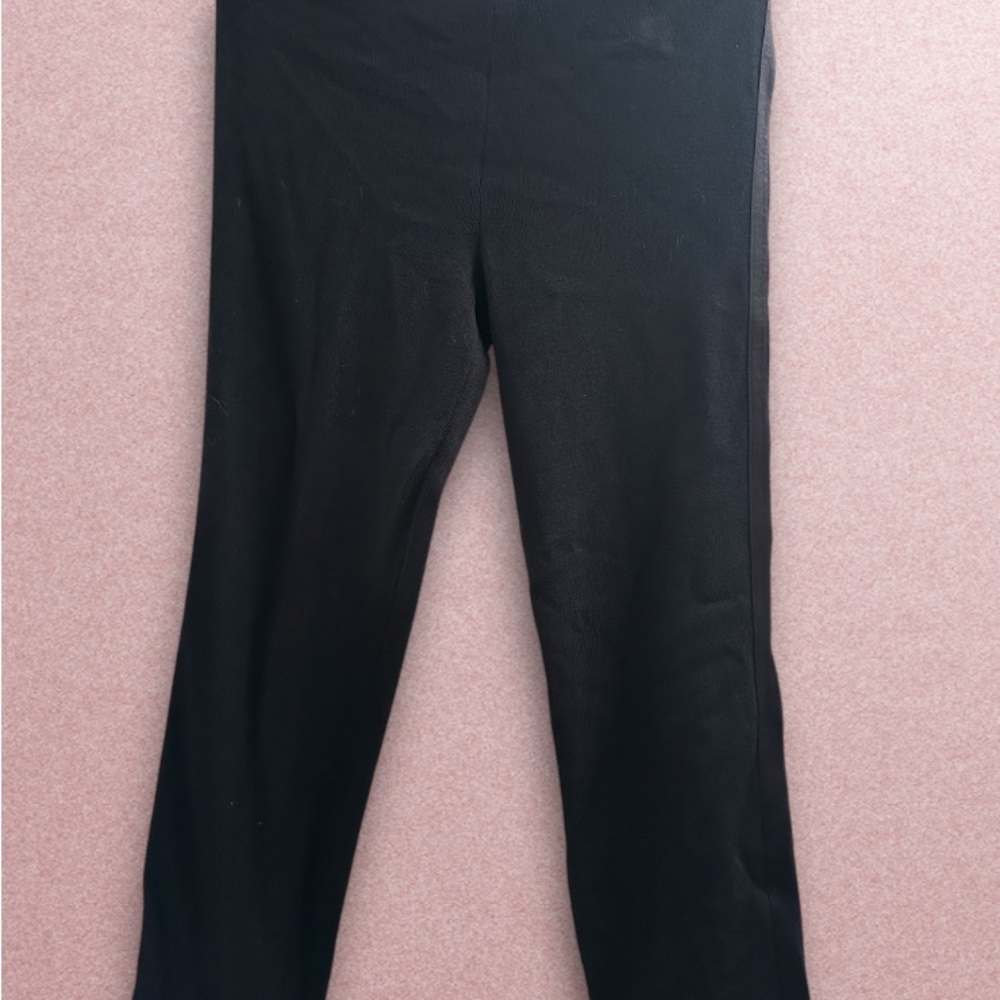 ✨ ST. JOHN Evening Black Knit Tuxedo Pants with Satin Stripe – Timeless Luxury ✨